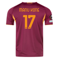 adidas Roma Authentic Manu Koné Home Jersey w/ Europa League Patches 25/26 (Burgundy) | SoccerWearhouse
