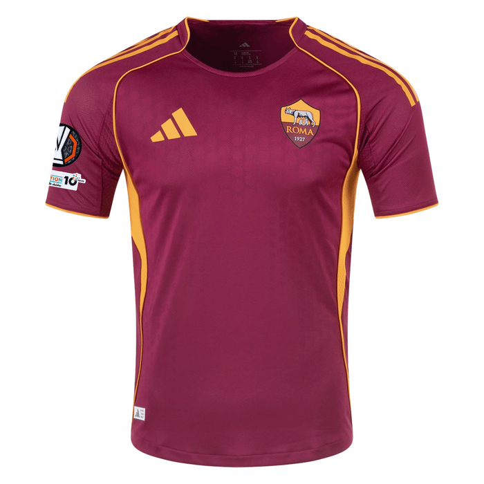 adidas Roma Authentic Matías Soulé Home Jersey w/ Europa League Patches 25/26 (Burgundy) | SoccerWearhouse