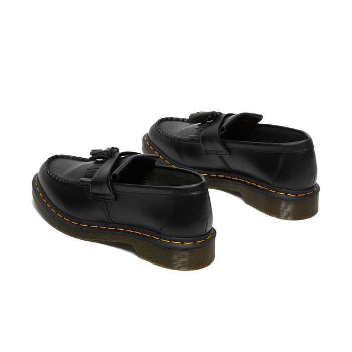 Adrian Yellow Stitch Leather Tassel Loafers 'Black'