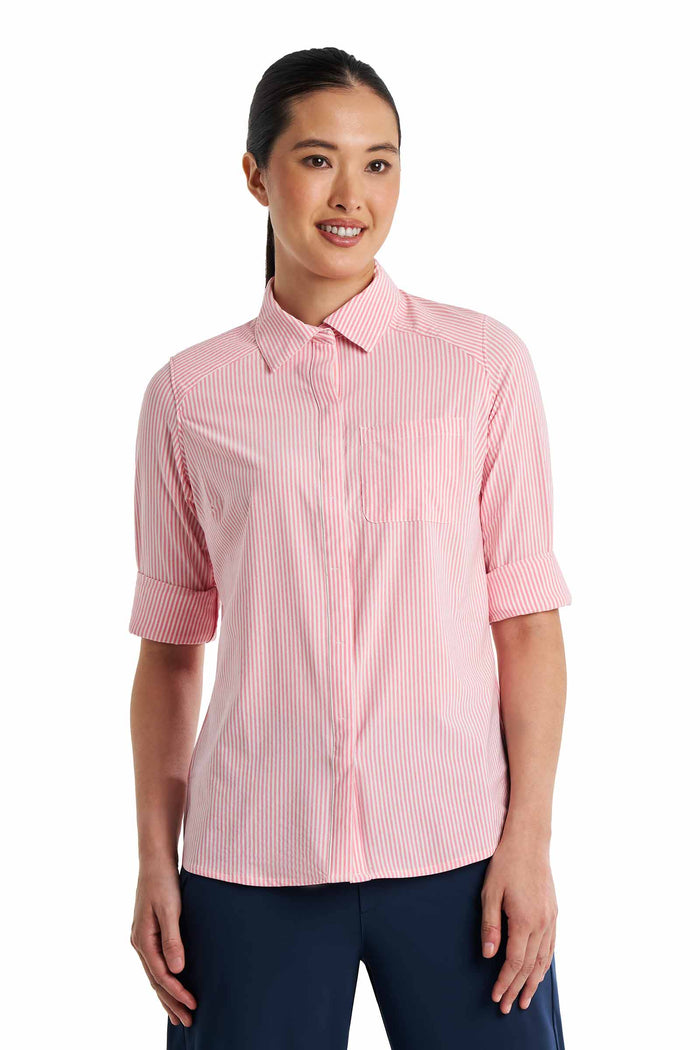 Color_White/Flamingo Pink Stripe