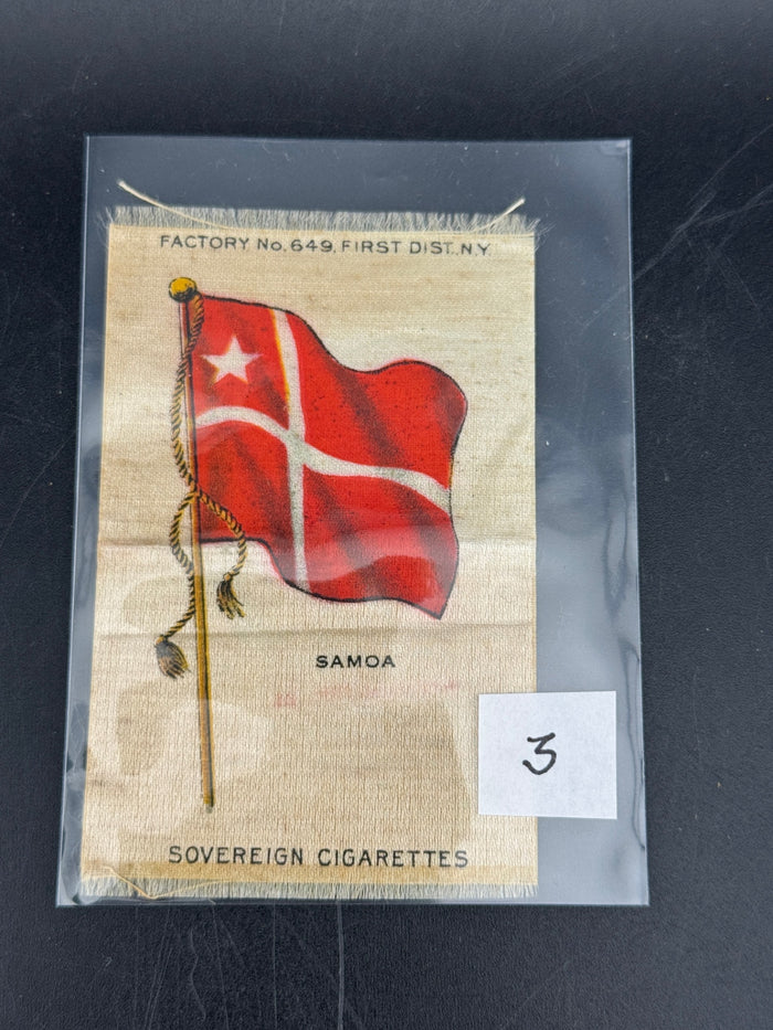 Antique Cigarette Silks, Flags, Lot of 5