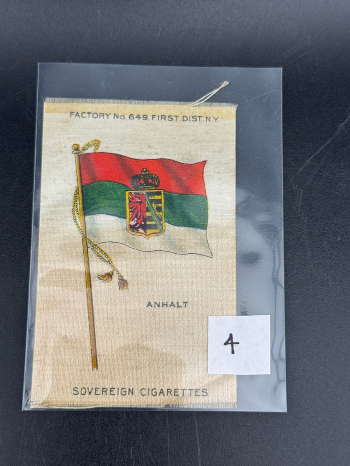 Antique Cigarette Silks, Flags, Lot of 5