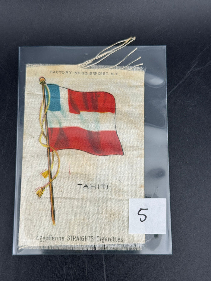 Antique Cigarette Silks, Flags, Lot of 5