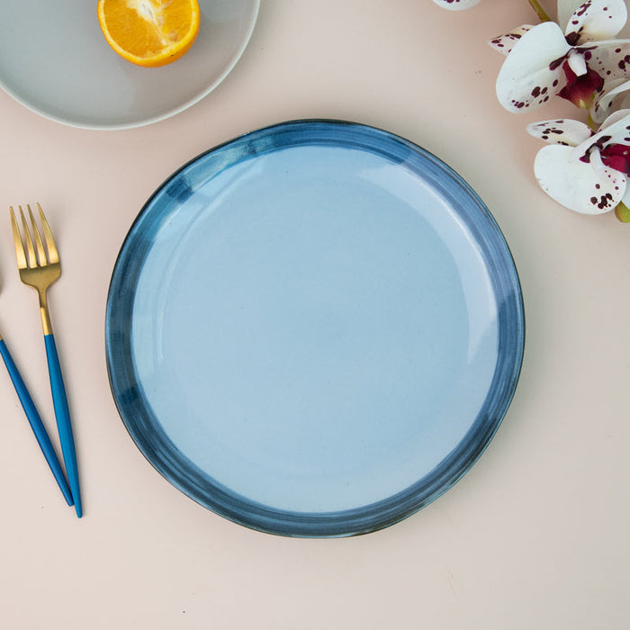 Aqua Tone Uneven Glazed Dinner Plate (10 Inches) Dinner Plates June Trading