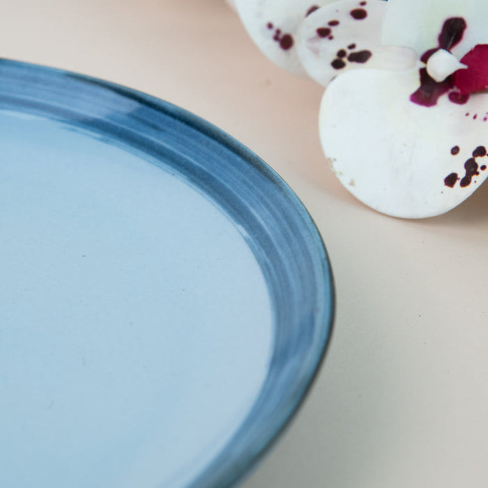 Aqua Tone Uneven Glazed Dinner Plate (10 Inches) Dinner Plates June Trading