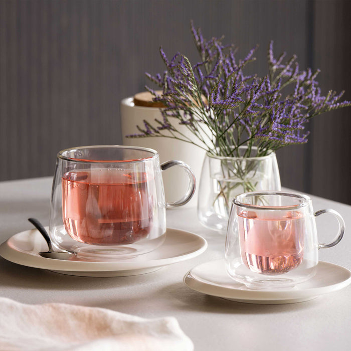 Artesano Hot & Cold Beverage Coffee Glass 180 ml, Set Of 2