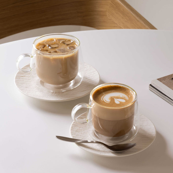 Artesano Hot & Cold Beverage Coffee Glass 180 ml, Set Of 2