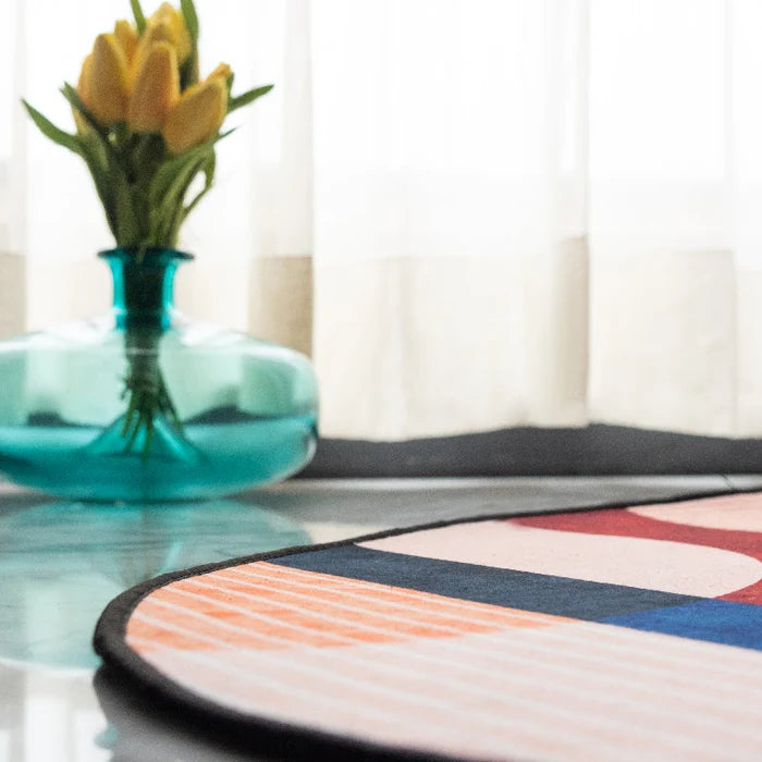 Artistic Abstract Pattern Designer Oval Rugs Designer Oval Rugs June Trading