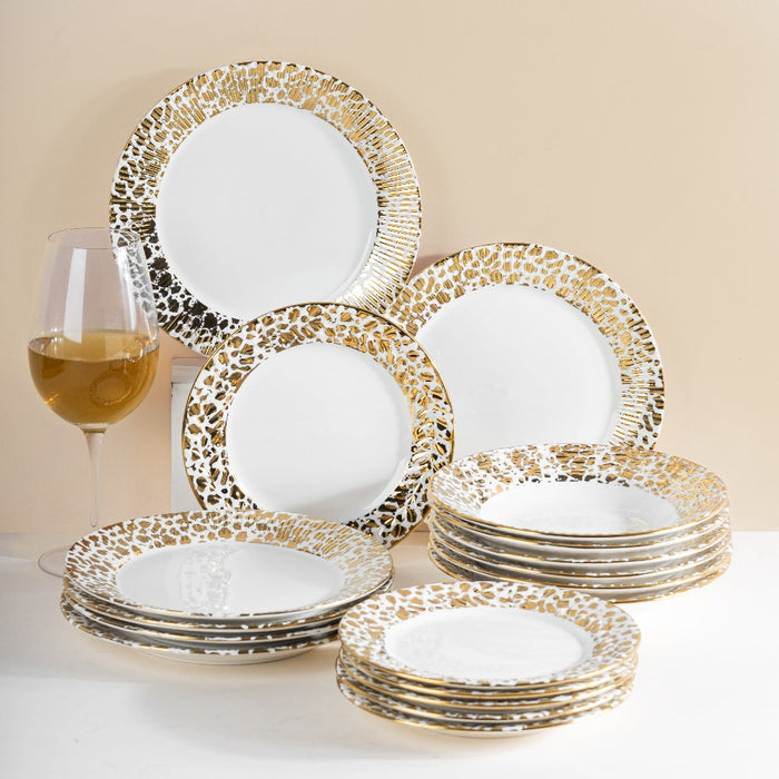Aurulent Patch Design 18-Piece Dinnerware Set