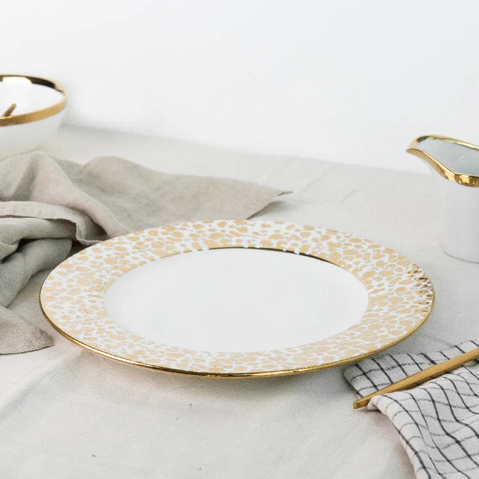Aurulent Patch & Spiral Texture Dinner Plate Dinner Plates June Trading