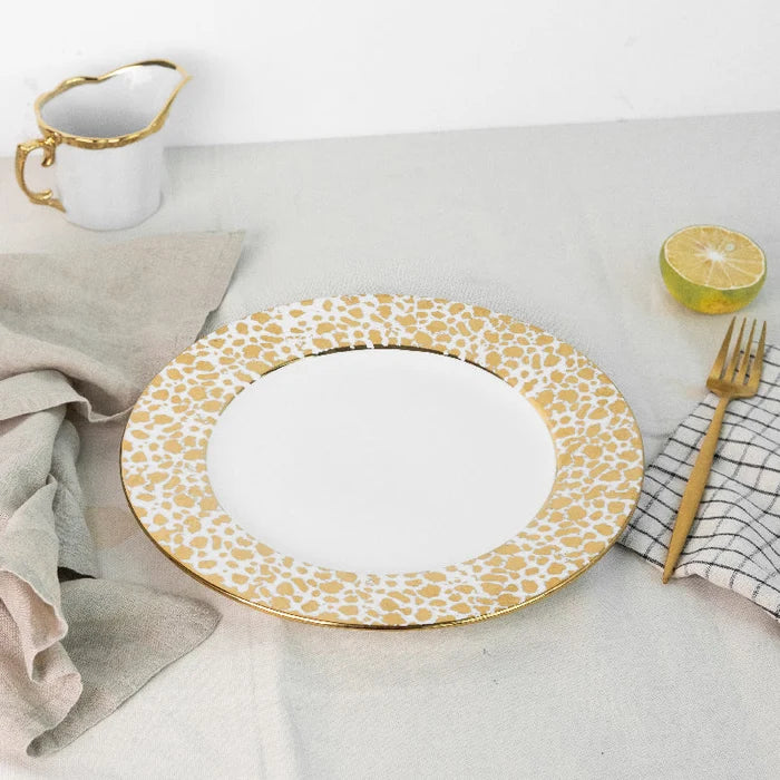 Aurulent Patch & Spiral Texture Dinner Plate Dinner Plates June Trading