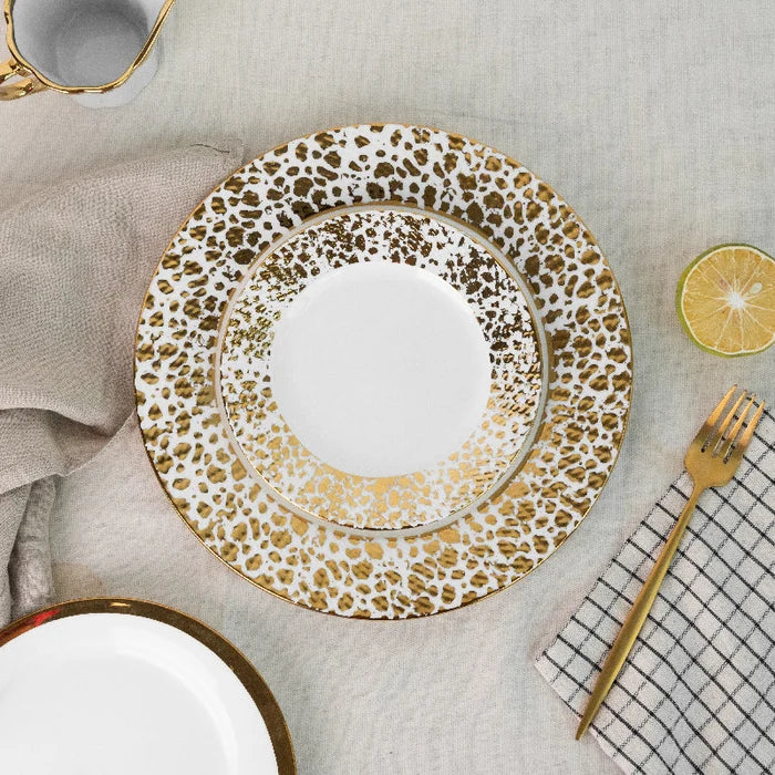 Aurulent Patch & Spiral Texture Dinner Plate Dinner Plates June Trading
