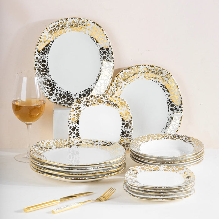 Aurulent Patchwork 18-Piece Plate Set