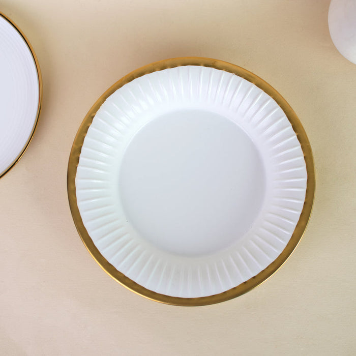 Aurulent Rim Crinkled Starter Plate (8 Inches) Pasta Bowl June Trading