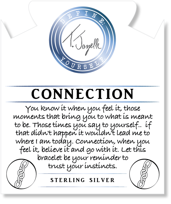 Australian Agate Stone Bracelet with Connection Sterling Silver Charm