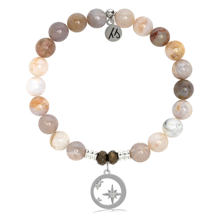 Australian Agate Stone Bracelet with What is Meant to Be Sterling Silver Charm
