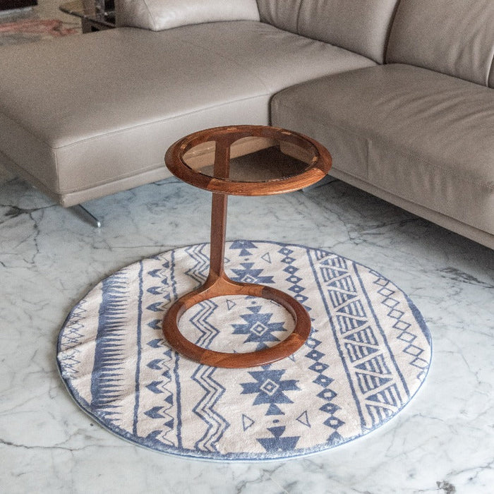 Aztec Round Wool Rug Rugs June Trading