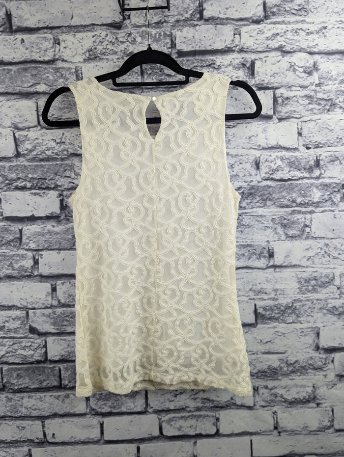 Banana Republic Ivory Lace Tank Top