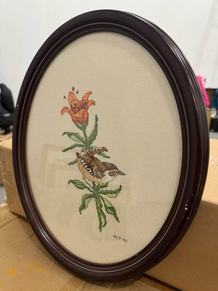 Bird on Lily Cross Stitch