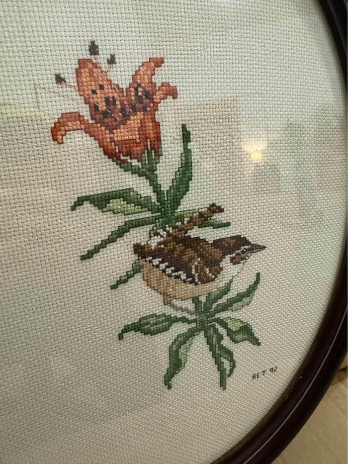 Bird on Lily Cross Stitch