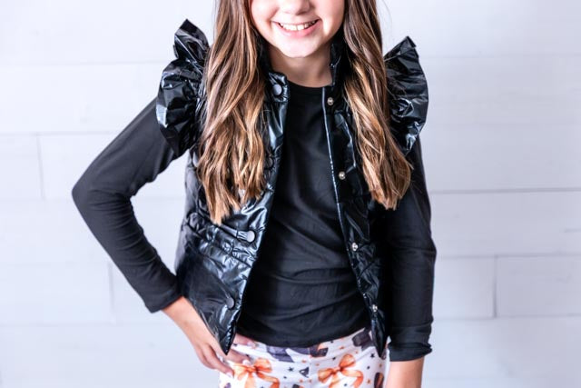 Black Checker Puffer Vest