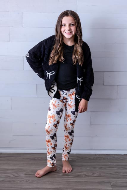 Black Coconut Bow Cozy Cardigan