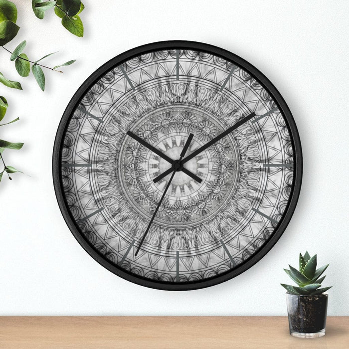 Black & White Mandala Wall clock by McAshe
