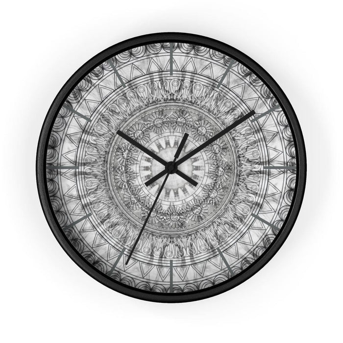 Black & White Mandala Wall clock by McAshe