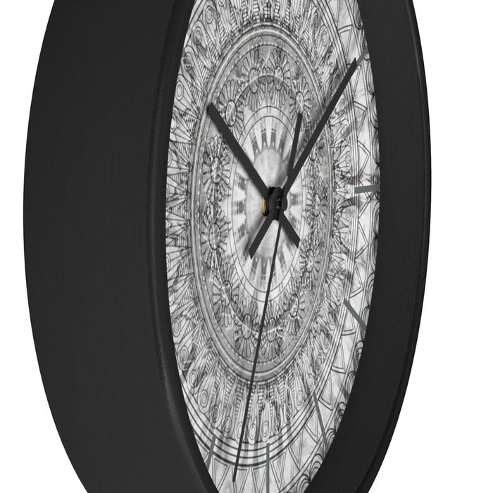 Black & White Mandala Wall clock by McAshe