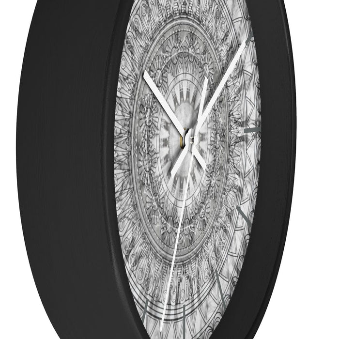 Black & White Mandala Wall clock by McAshe