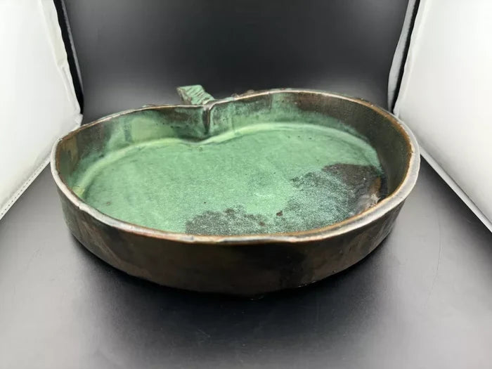 Blue-Green Apple Studio Pottery Dish
