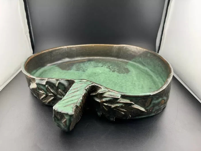 Blue-Green Apple Studio Pottery Dish