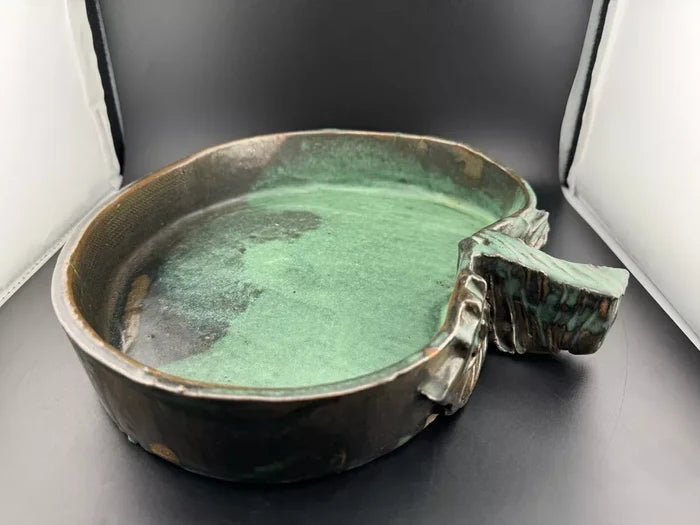 Blue-Green Apple Studio Pottery Dish