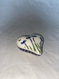 Blue Poppies Heart Box - Shape P-013 - Pattern Blue Poppies