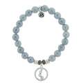 Blue Quartzite Stone Bracelet with One Step At A Time Sterling Silver Charm
