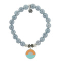 Blue Quartzite Stone Bracelet with Paradise Sterling Silver Charm
