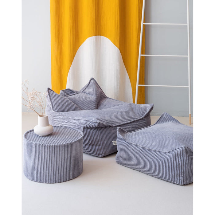 Blueberry Blue Square Ottoman - Rugs by Roo
