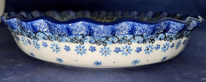 Bluejay Fluted Pie Dish - Shape 636 - Pattern Bluejay (2529)