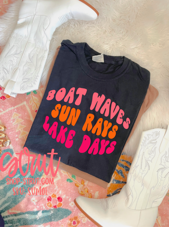 Boat Waves, Sun Rays, Lake Days Tee or Tank