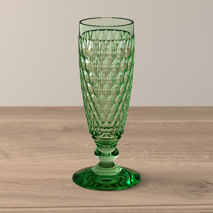 Boston Coloured Bubbly Drink Flute Green 120 ml - Set of 4