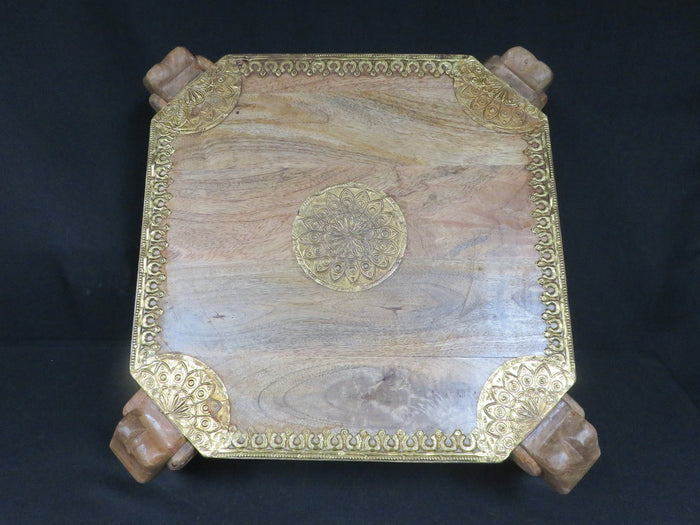 Brass Embossed Accented Stool