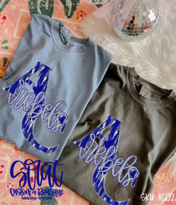Brushstroke Silver ACCS Rebels T-Shirt or Long Sleeve