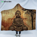 Buddha 16 by Mcashe Hooded Blanket