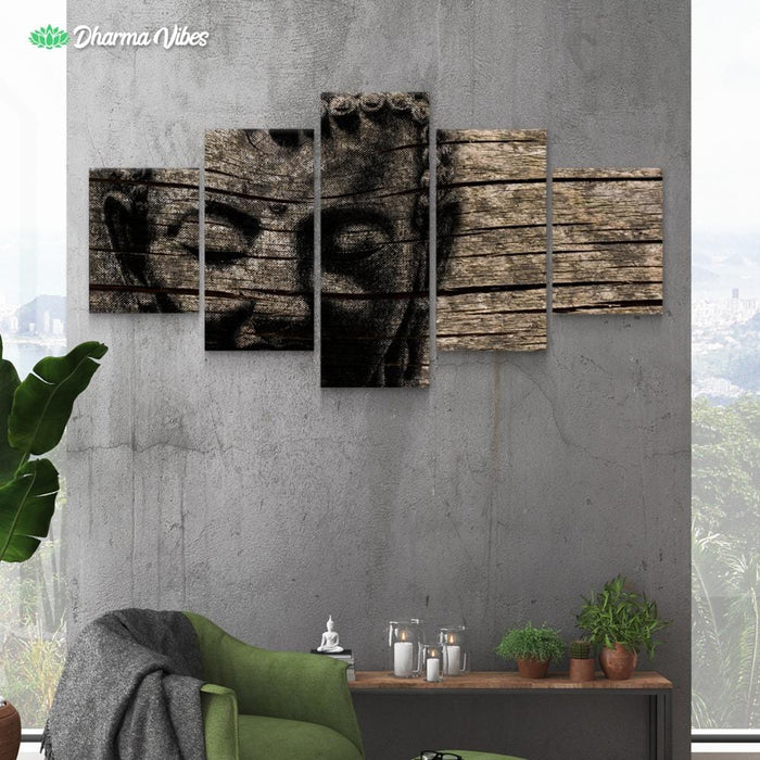 Buddha Ingrained 3 by BuddhArt 5-Piece Canvas