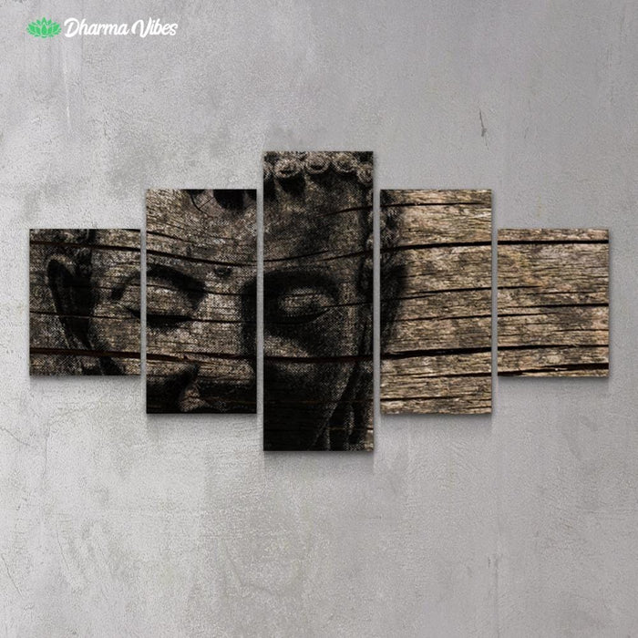 Buddha Ingrained 3 by BuddhArt 5-Piece Canvas