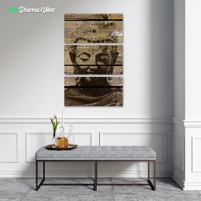 Buddha Ingrained 4 by BuddhArt 3-Piece Canvas