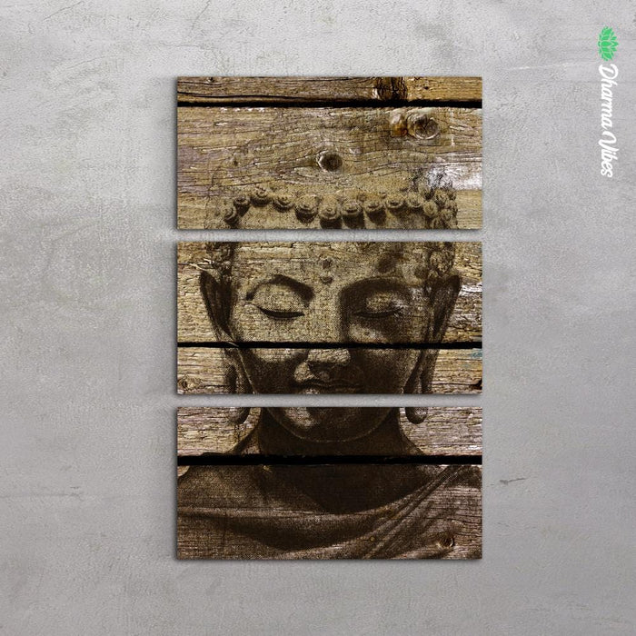 Buddha Ingrained 4 by BuddhArt 3-Piece Canvas