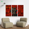 Buddha Ivy Red by BuddhArt 3-Piece Canvas