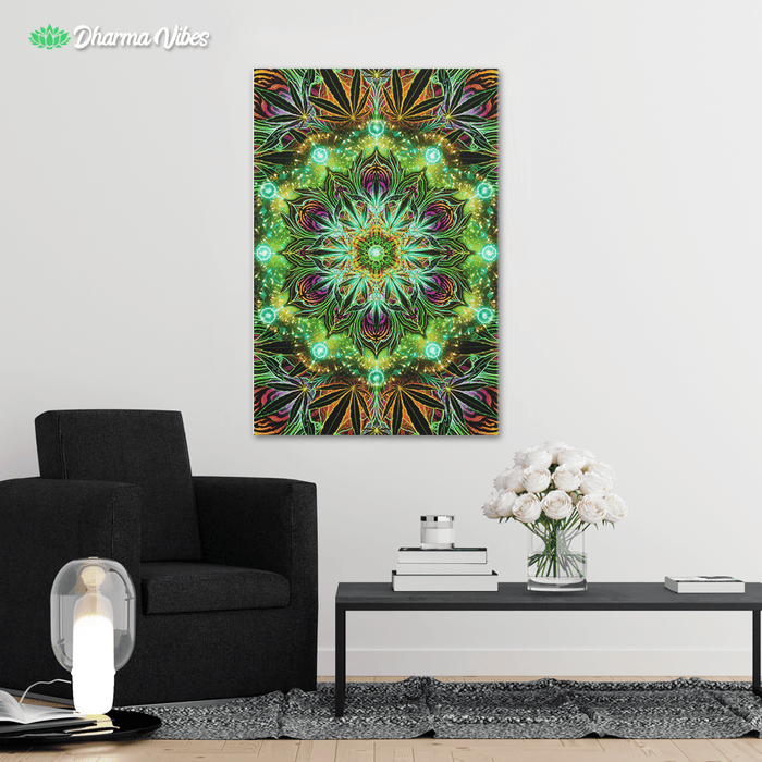 CANNDALA - CANNABIS MANDALA ORIGINAL by YantrArt Design 1-Piece Canvas