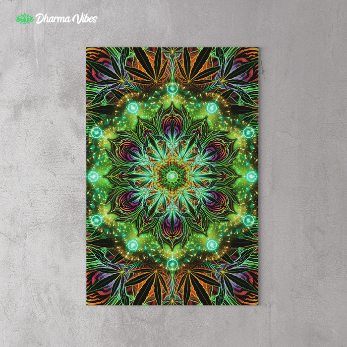 CANNDALA - CANNABIS MANDALA ORIGINAL by YantrArt Design 1-Piece Canvas